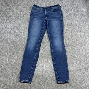 Athleta Jeans Womens 8 Blue Mid Rise Sculptek Skinny Stretch Denim Zip Fly FLAW